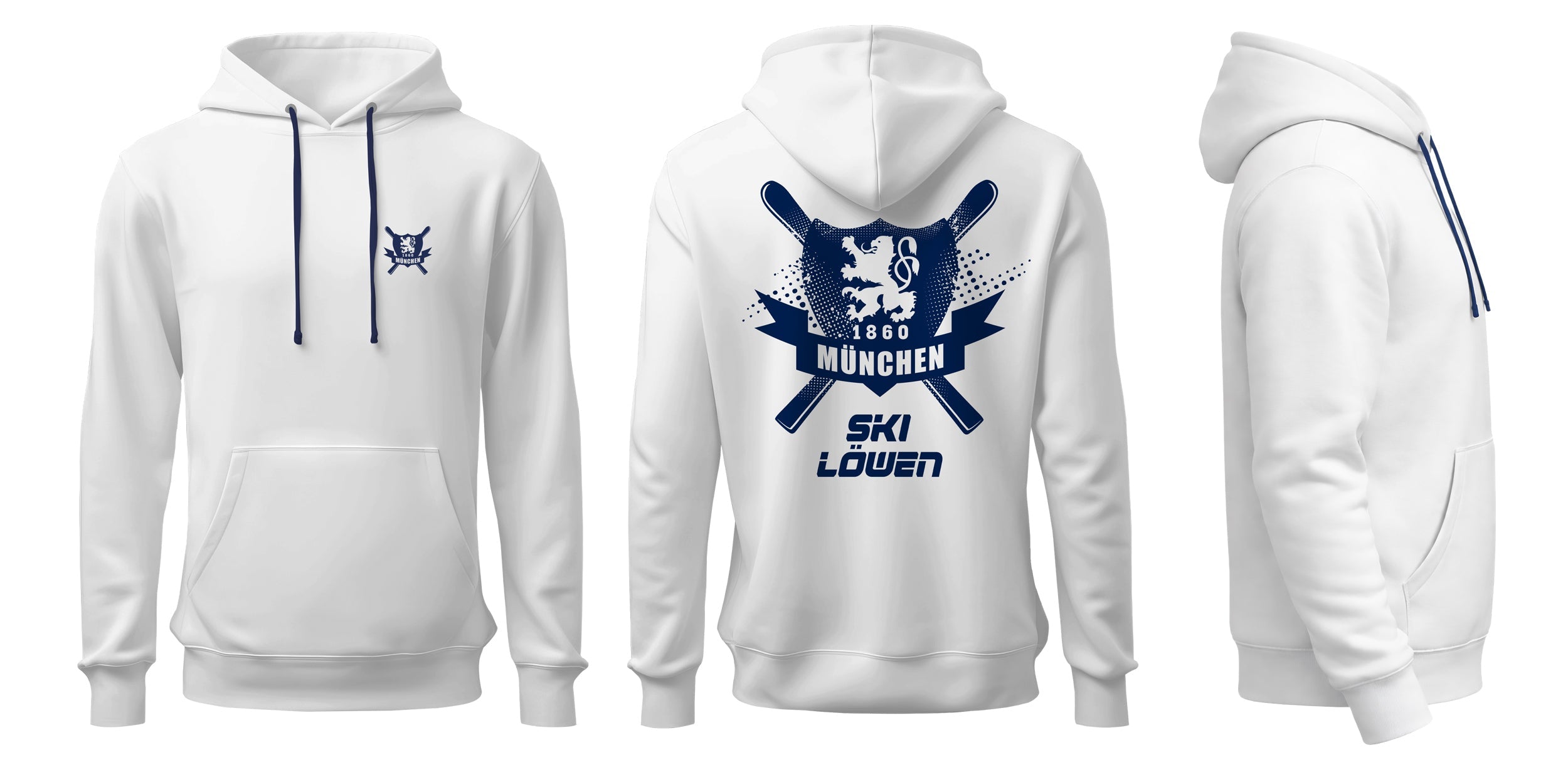 Skilöwen Hoodie "Weiß Ski Löwen" Erwachsene