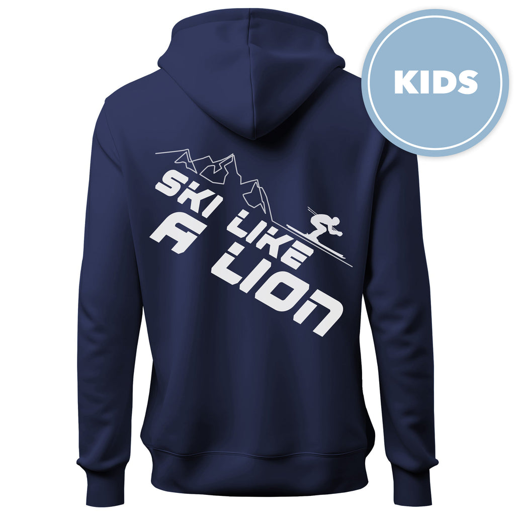 Skilöwen Hoodie "Ski like a lion" Kinder